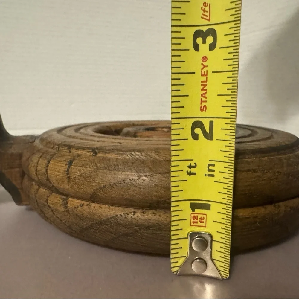 vintage oak candle holder